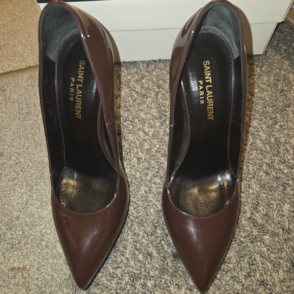 Saint Laurent Women's Burgundy Pumps - Picture 2 of 3